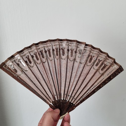 Small antique rosewood fan - rosewood,