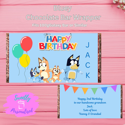 Personalised bluey chocolate - personalised,