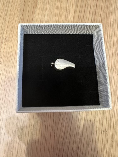 Mini silver whistle charm - silver, in