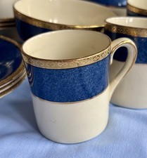 Vintage Burleigh Balmoral Navy Gold Tea Cup & Saucer Pair