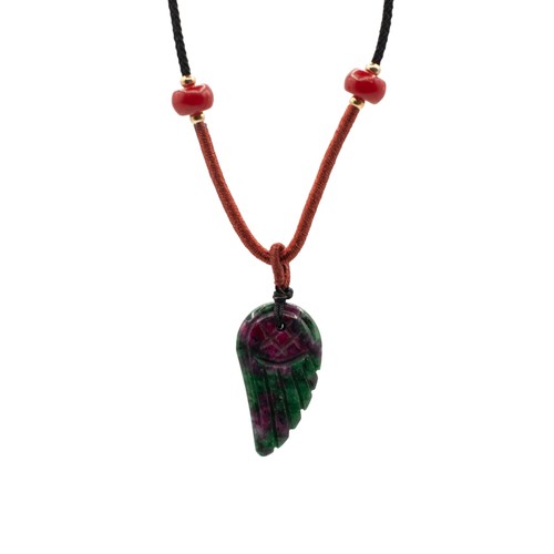 Cord necklace gemstone pendant - cord,