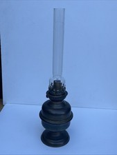 VINTAGE ORIGINAL BRASS OIL LAMP WITH FRENCH GLASS CHIMNEY