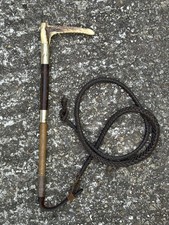 Vintage leather hunting whip - vintage,