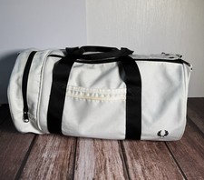 Fred Perry Classic Barrel Bag White Gym Travel One Size