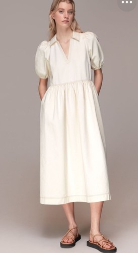 Whistles rina ivory denim puff - denim,