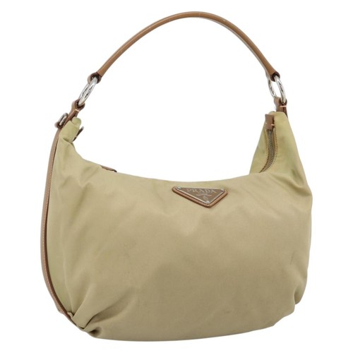 Prada shoulder bag nylon beige - prada,