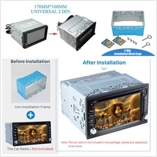 Iron 2DIN Car Stereo Radio Refiting Installation Cage Frame w/Bracket/Screw/Keys