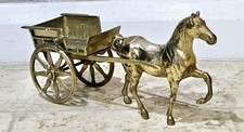 Vintage Brass Horse And Cart