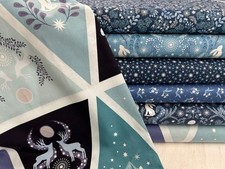 Lewis & Irene A Winters Moon Metallic Cotton Fabric by 1/4 M* Or Bunting Panel