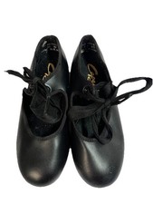 Capezio Black Tap Shoes Size 10 W (UK 9.5, EU 27.5 )  Heel Toe Tap Low Heel