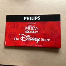 Disney Store vouchers empty wallet 1999 Disney’s Mulan