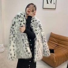 New Faux Fox Fur Coat Women's