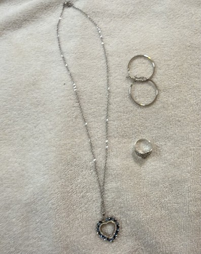 Silver tone jewelry lot blue - silver, lot: