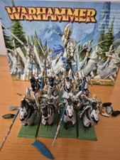 Warhammer Fantasy High Elf 8 Silver Helm Knights Inc Command Group With  Box 