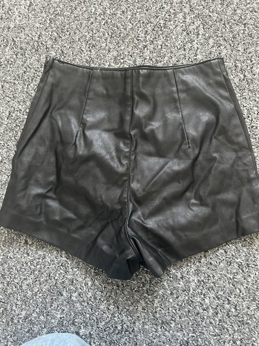 Black faux leather high - leather,