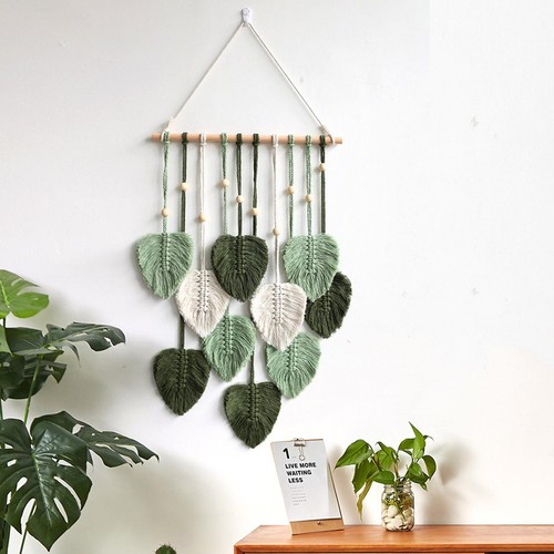 Boho leaf macrame wall - boho,