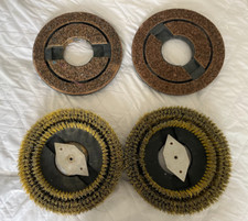 A set of 11"  Floor Scrubbing Brushes + A pair of Scrubber pad drive boards 11" 