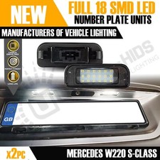 2x Mercedes Benz S W220 LED License Number Plate Light Bulbs Lamps Xenon White
