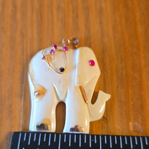 Vintage elephant charm pendant - vintage,