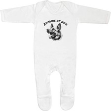 'Beware Of Dog German Shepherd ' Baby Romper Jumpsuits / Sleep suits (SS052987)