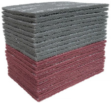 1x Mirka Mirlon Abrasive Scotch Scuff Finishing Pad 10 x Red VF & 10 x Grey UF
