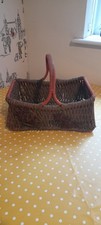Vintage Wicker Trug Basket For Shopping Vegetables / Flowers Etc - Beautiful....