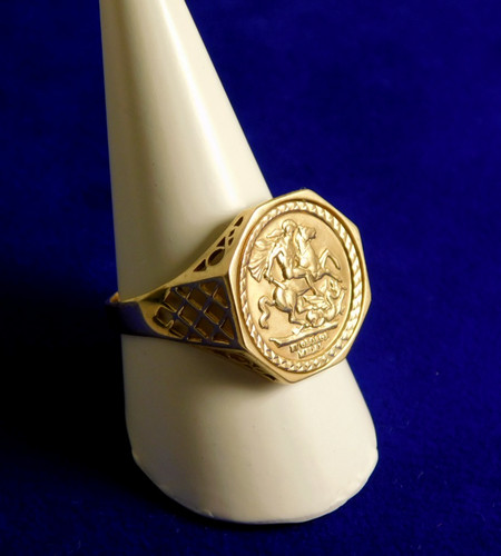9ct gold hexagonal george - st, &