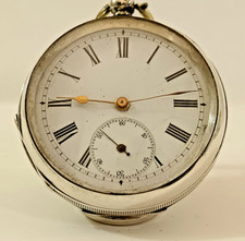 Vintage Sterling Silver 1901  Key Wind, Pocket Watch. Non-Runner