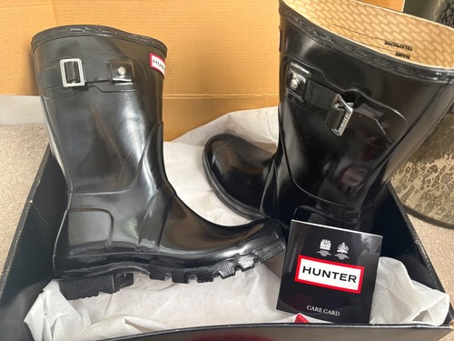 Hunter short black wellies - black,