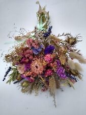 British Dried Flower Pastel bouquet, Peach Bride Bouquet, Wedding Centerpiece 