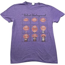 Velvet Underground T Shirt Medium Men's Purple Cotton Band Tee Graphic 2012