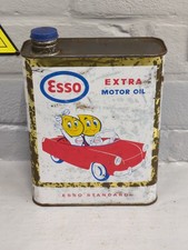 Vintage French ESSO EXTRA Motor Oil Can / Tin 2 Litres MR/MRS Drip ES88