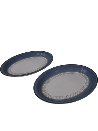 Denby blue oval - blue, set