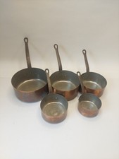 Vintage French Set Of 5 Copper