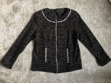 Ladies Black & Silver Evening Jacket By Klass Size 10