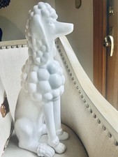 New Fancy French Poodle Figurine Statue Large  White Ceramic Luxury Decor