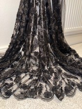 1 Meter 3D Black Floral Pearl