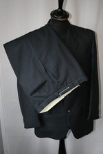 Vtg 50's Hardy Amies grey stripe 3 button 2 piece suit sz 40 W 36 L 29 revival