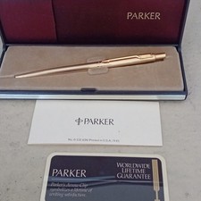 1981 Vintage PARKER CLASSIC IMPERIAL gold plated Ballpoint pen USA Boxed