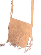 Small Faux Suede Tassled Hobo