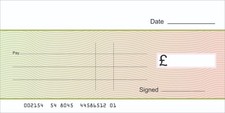 LARGE BLANK CHEQUE for Charity - Presentation - Fundraising (Single Use)