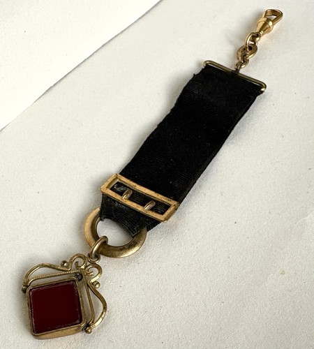 Gold pocket watch - fob, chain
