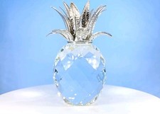 Swarovski Pineapple Rhodium LARGE v1 Hammered Leaves 010081 No Box Some Damage