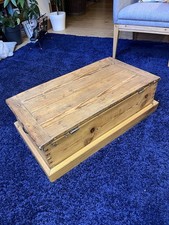 Antique Pine Blanket Box Shallow Depth