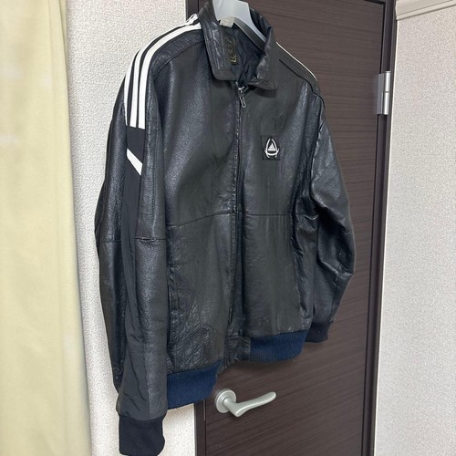 Adidas vintage leather jacket - leather,