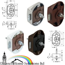 Hafele Push Button Espagnolette Lock, Backset 25 mm One / Both Sides Operational