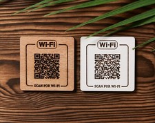 WiFi QR Code Sign | Scan for WiFi Password Card | WiFi Code Sign for Table/Wall