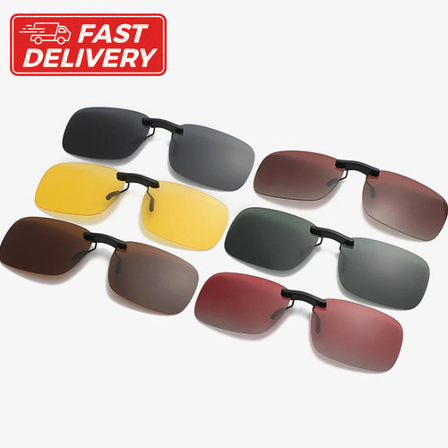 Sunglasses polarised clip - sunglasses, on