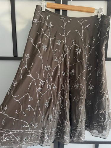 Jigsaw silk sequin skirt knee - sequin,