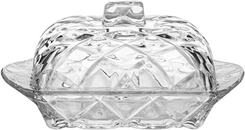 Glass butter dish - dish, lid